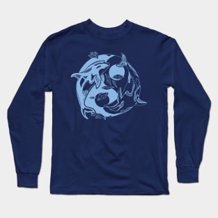 Light Blue Balanced Orca Whales Long Sleeve T-Shirt